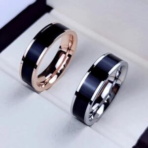 1PCs Trendy Waterproof Stainless Steel Metal Spinner Mesh Wedding Band Ring for Men Women Release Stress Gift Charm Jewelry-B0DQFPMQ6Q