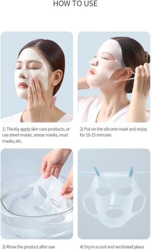 3D Silicone Mask Face Women Skin Care Tool Hanging Ear Face Mask Gel Sheet Reusable Lifting Anti Wrinkle Firming Ear Fixed Tools 1Pcs (White-S)-B0F1DWLBXM