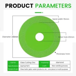 [ 1Pc ] 100mm Small Glass Cutting Disc Diamond Marble Saw Blade Ceramic Tile Jade Special Polishing Cutting Blade Sharp Brazing Grinding Disc (Gold)-B0DJ1S748L