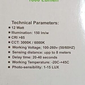 515XPgCDV0L._AC_SY679_ 1Pcs-12Watt Bulb-Works At Night Only With an Automatic Motion Sensor for 50 Seconds It Turns Off When There Is No Movement, Suitable For lighting Stairs, Entrances,Garages-Worm (2)-B0F16XNF55
