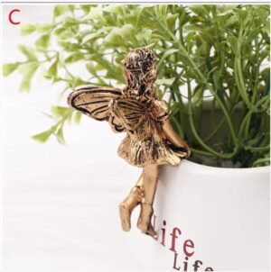New Angel Girl Hanging Cup Resin Decoration Fairy Combination Flower Basket Edge Decoration Garden Design Fairy Pot Huggers #MySouq.Store (C)-B0DYP62S3N
