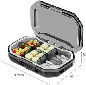 [1Pcs - Random Color ] 4/6 Grids Portable Pill Cases Organizer Container for Tablets Travel Pill Box with Seal Ring Sealed Organizer Container (Green, 6 grids)-B0F1F2G2M3