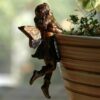 New Angel Girl Hanging Cup Resin Decoration Fairy Combination Flower Basket Edge Decoration Garden Design Fairy Pot Huggers #MySouq.Store-B0DYP5YQ5L