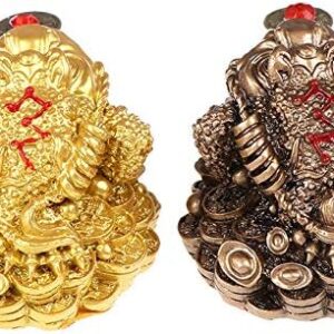 51FMMagvrrL._AC_ 1Pcs Feng Shui Toad Money LUCKY Fortune Wealth Chinese Golden Frog Toad Coin Home Office Decoration Lucky Gifts Tabletop Ornaments (GD Style4)-B0CLH5DKRH
