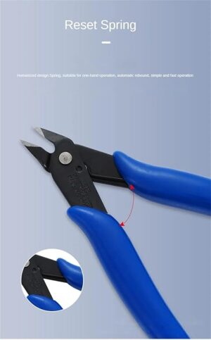 1Pc Wire Cutter DIY Trimmer Diagonal Side Cutting Cable Nippers Red Blue Pliers Hand Mini Snips Flush Nipper Trimmer Hand Tools (Blue*Black)-B0DP1L1X98