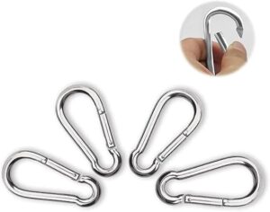 ANSIEDIO M4-M12 Carabiner Clip, Heavy Duty 304 Stainless Steel Spring Buckle Hook, Carabiner Keychain Clips for Outdoor, Camping, Hiking, Fishing (Not for Climbing)-B096XHF16B