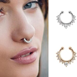 51G2Fpom3qL._AC_SX679_ New 1 Pc 1 PC Fake Piering Nose Ring for Women Clip Septum Rock Hip Hoop punk Crystal Body Jewelry Fake Perforation Nose Studs-B0F1T9W6BT