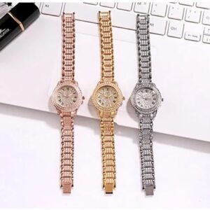 [ 1pcs -Rose Gold] Hot Fashion Women Luxury Diamond Watches Bracelet Ladies Quartz Watch Rose Gold, Silver, Golden as shown Womens Wristwatch Shiny Crystal Reloj Mujer-B0DZ9NLQQ9