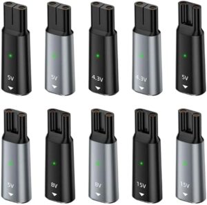 Type C to 2 Pin Powers Plug Connectors Type C Female to 2 Pin Female Adapters Converters for Shaver Charging - Random Color (Single slot 5V GY)-B0F1DTCHP1