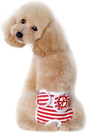 [1 Pcs] Female Dog Shorts Panties Menstruation Underwear Briefs Jumpsuit Pet Physiological Pant Diaper Sanitary Washable Dog Pants (RED, 2XL, 1...-B0DVJF18H2