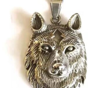 [1 PCs] Creative Tibetan Silver Norse Viking Wolf Head Pendants for Necklace Jewelry Designer Charms DIY Handmade Making Findings (FOX)-B0DR3HBXFZ