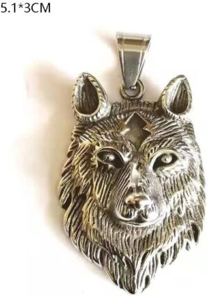 [1 PCs] Creative Tibetan Silver Norse Viking Wolf Head Pendants for Necklace Jewelry Designer Charms DIY Handmade Making Findings (FOX)-B0DR3HBXFZ