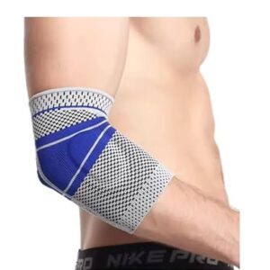3D Elastic Silicone Fitness Brace Ankle Elbow Protector Hand Anti-Sprain Basketball Football Tennis Fitness Brace for Foot Wrist Rest Heel Brace (Elbow Brace) One Piece-B0DYZ3WDHD
