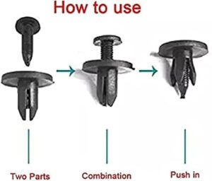 [25 Pcs] Car 8mm Hole Plastic Rivets Fastener Push Clip Black Auto Vehicle Door Trim Panel Retainer Fastener Clips-B0CKLWYQ5J