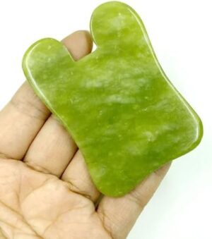 Gua Sha Stone,Jade Stone Massage Tool Guasha Tool for Scraping Facial and SPA Natural Jade Scraping Facial Tool Anti-Aging, Wrinkles, Puffiness (Heart)-B0DZTRLVNR