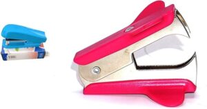 [1Pcs] Mini Stapler school supplies office stationery paper Clip Binding Binder N-207 10 CM Random Color + Free Staple Remover-B0DZFP66H2