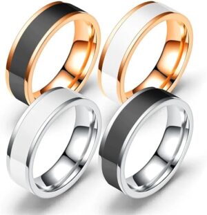 1PCs Trendy Waterproof Stainless Steel Metal Spinner Mesh Wedding Band Ring for Men Women Release Stress Gift Charm Jewelry-B0DQFPMQ6Q