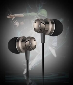 [ 1 Pcs - White XSilver ] Metal Wired Super Bass Earbud 3.5mm Built-in Microphone Hand Free Noise Reduction Gaming Universal Headset Sport Earphone-B0DZJ23HSS