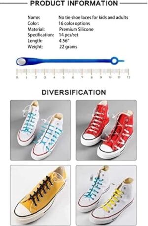 14pcs/set Waterproof Silicone Shoelace Safety Shoes Accessories Round Elastic Shoelaces No Tie Lazy Shoe laces-B0BJ33RZ6M