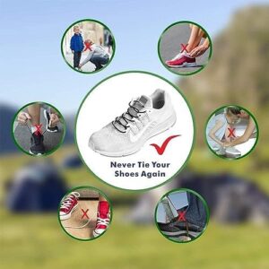 1 Pair Metal Lock NO TIE Shoelaces Stretched Lazy Round Shoe Lace slip-on Shoelaces Elastic Laces Shoestrings-B0CCV65K8Z