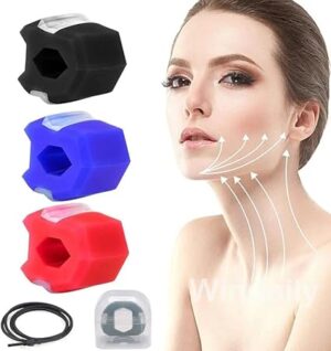 1pcs Fitness Jawline Exercise Stress Ball Face Jaw Exerciser Trainer Muscle Simulator for Cheekbones Trainer Jawliner Jaw Liner (Color MayBe Random) (RED)-B0DZ8Y3LP8