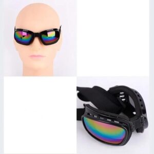 1Pcs Outdoors Sports Windproof Cycling Glasses Foldable Dustproof Snowboard Goggles Vintage Adjustable Motorcycle Glasses Cycling + Luxurious glasses case-B0DYVLQF9S