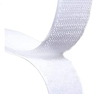 [1 Meter Hook + 1 Meter Loop] White Tape Nylon Hook Loop Fastener No Glue Sewing Magic Tape Cable Ties Sewing Strips Accessories-B0DHLCTTQ7