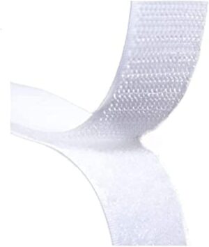 [1 Meter Hook + 1 Meter Loop] White Tape Nylon Hook Loop Fastener No Glue Sewing Magic Tape Cable Ties Sewing Strips Accessories-B0DHLCTTQ7