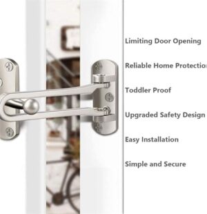 1 PC - Home Anti-theft Door Buckle Bedroom Kids Room Door Bar Lock Stainless Safety Chain Hotel Anti-lock Buckle Insurance Door Bolt-B0C7N6GBGY