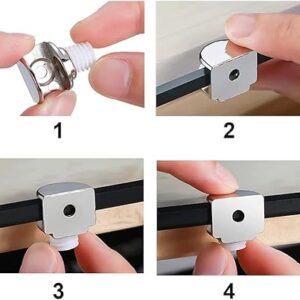 4 Pcs Glass Shelf Brackets-Duckbill Clip Shelf Bracket, Adjustable Zinc Alloy Clip Shelf Clamp for Kitchen Table Shelves-Wall Mount GlassHinge for 5-9mm ShelfGlass with screws-B0DZF94L77