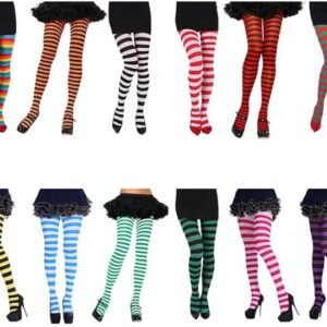 51ZxXJ8PQ1L._AC_SX679_ Skin, (One Size Recommended Weight:40kg-75kg) - Christmas Halloween Contrast Color Stripe Pantyhose High Waist (Black and white stripe 2 legs)-B0F18BQBKV