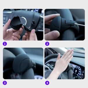 Driving Helper Booster, Spinner Knob Steering Wheel, Universal Hand Control Steering Wheel Spinner Knob, for Sedans, Saloon Cars, Trucks, SUV, All Type (Black)-B0F1TQVXF5
