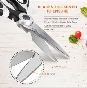 1PCs/Set - Kitchen Scissors Heavy Duty Scissors Utility Stainless Steel Scissor Multipurpose Sharp Scissor-Great for Vegetable, Fish, Bones, Nut, Meat, Turkey, Chicken, Flowers,-B0DSVSDWKR