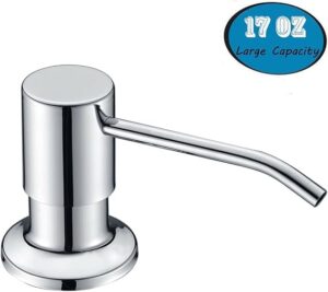 -Sink Soap Dispenser, Kitchen Soap Dispenser, Built in Desk Mount Liquid Lotion Kitchen Countertop Soap Dispenser, Large Capacity 17 OZ Bottle,Chrome-B0BSGQ26W5