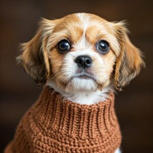 Dog and Cats HandMade Crochet Shirt Winter Pet Dog Clothes Crochet a winter jacket for Small pets as shown Select Size Carefully (SN19126-Neck 9~13Cm-Chest 18~28Cm)-B0DTTQCB34