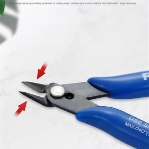 1Pc Wire Cutter DIY Trimmer Diagonal Side Cutting Cable Nippers Red Blue Pliers Hand Mini Snips Flush Nipper Trimmer Hand Tools (Blue*Black)-B0DP1L1X98