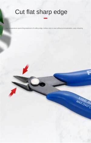 1Pc Wire Cutter DIY Trimmer Diagonal Side Cutting Cable Nippers Red Blue Pliers Hand Mini Snips Flush Nipper Trimmer Hand Tools (Blue*Black)-B0DP1L1X98