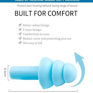 51dB2QS1zlL._AC_SX466_ Medical Grade Soft Silicone Ear Plugs for Noise Reduction Sleeping Meditation Study Swimming Travel Earplugs Reusable (Pack of 3 Pairs) Random Color-B0F1H55SL6