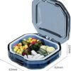 [1Pcs - Random Color ] 4/6 Grids Portable Pill Cases Organizer Container for Tablets Travel Pill Box with Seal Ring Sealed Organizer Container (Blue, 4 grids)-B0F1F1PFQ7