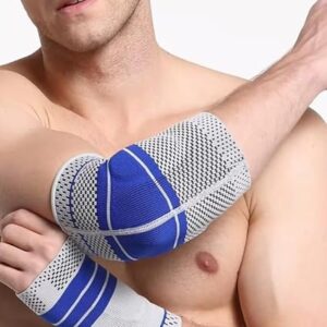 3D Elastic Silicone Fitness Brace Ankle Elbow Protector Hand Anti-Sprain Basketball Football Tennis Fitness Brace for Foot Wrist Rest Heel Brace (Elbow Brace) One Piece-B0DYZ3WDHD
