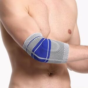 3D Elastic Silicone Fitness Brace Ankle Elbow Protector Hand Anti-Sprain Basketball Football Tennis Fitness Brace for Foot Wrist Rest Heel Brace (Elbow Brace) One Piece-B0DYZ3WDHD