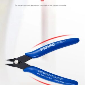 1Pc Wire Cutter DIY Trimmer Diagonal Side Cutting Cable Nippers Red Blue Pliers Hand Mini Snips Flush Nipper Trimmer Hand Tools (Blue*Black)-B0DP1L1X98