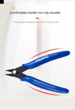 1Pc Wire Cutter DIY Trimmer Diagonal Side Cutting Cable Nippers Red Blue Pliers Hand Mini Snips Flush Nipper Trimmer Hand Tools (Blue*Black)-B0DP1L1X98