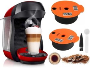 Reusable Coffee Capsules, Compatible with Bosch-s Tassimo Machines, Coffee Filter Refillable, Coffee Pods with Readable Barcode (230 ML)-B0F1C2HB3Z