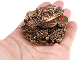 1Pcs Feng Shui Toad Money LUCKY Fortune Wealth Chinese Golden Frog Toad Coin Home Office Decoration Lucky Gifts Tabletop Ornaments (BZ Style1)-B0CLH7HN9V
