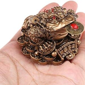 1Pcs Feng Shui Toad Money LUCKY Fortune Wealth Chinese Golden Frog Toad Coin Home Office Decoration Lucky Gifts Tabletop Ornaments (BZ Style1)-B0CLH7HN9V