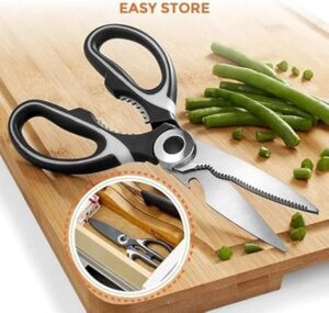 1PCs/Set - Kitchen Scissors Heavy Duty Scissors Utility Stainless Steel Scissor Multipurpose Sharp Scissor-Great for Vegetable, Fish, Bones, Nut, Meat, Turkey, Chicken, Flowers,-B0DSVSDWKR