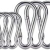 ANSIEDIO M4-M12 Carabiner Clip, Heavy Duty 304 Stainless Steel Spring Buckle Hook, Carabiner Keychain Clips for Outdoor, Camping, Hiking, Fishing (Not for Climbing)-B096XHF16B