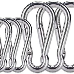 51mSfM8XJxS._AC_ ANSIEDIO M4-M12 Carabiner Clip, Heavy Duty 304 Stainless Steel Spring Buckle Hook, Carabiner Keychain Clips for Outdoor, Camping, Hiking, Fishing (Not for Climbing)-B096XHF16B