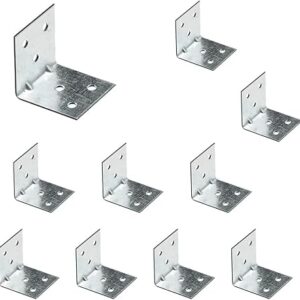 51moJJ5j2+L._AC_SX450_ Corner Brackets Wood Connectors - Pack of 10Pcs (2.3 x 2.30 Cm ) Heavy Duty Reinforced Braces, Shaped Angle Connector with Beading, Timber Joining Fixing Connector, Galvanised Steel Metal Sheet-B0CXF3RQXY
